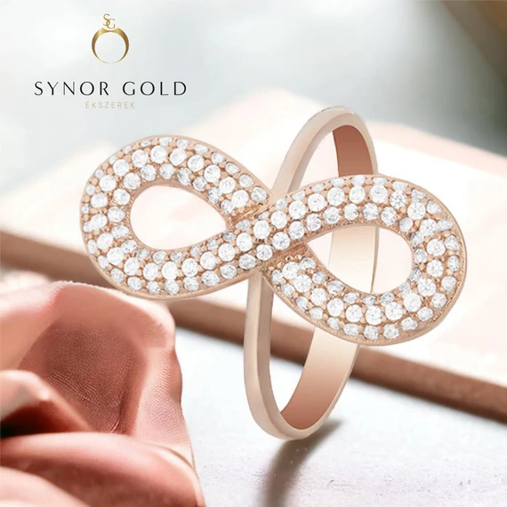 Róza rose gold vegtelen gyűrű